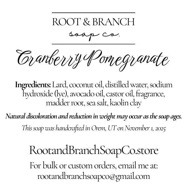 Cranberry Pomegranate Cold Process Soap