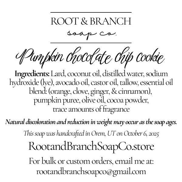 Pumpkin Chocoalte Chip Cookie Soap