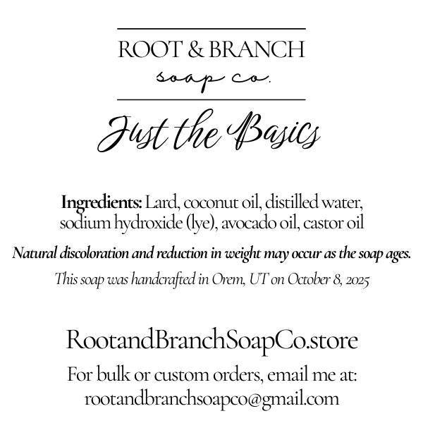 Just the Basics Soap, no color or scent