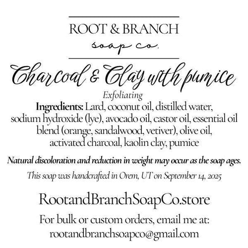 Charcoal & Clay Soap with pumice